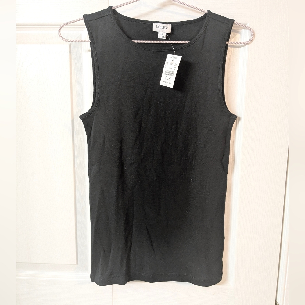 J. Crew Factory Shell Tank XS Black NWT